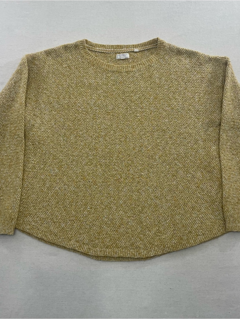Fat Face Women’s US Size 12 Knit Yellow Golden Haze Jumper Pullover Basket weave